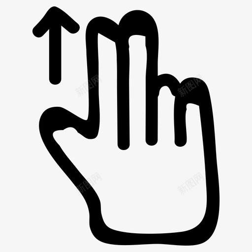 向上滑动手指手势图标svg_新图网 https://ixintu.com 向上滑动 手势 手指 手绘手势 触摸 轻触