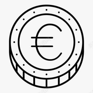 欧元硬币欧盟图标图标