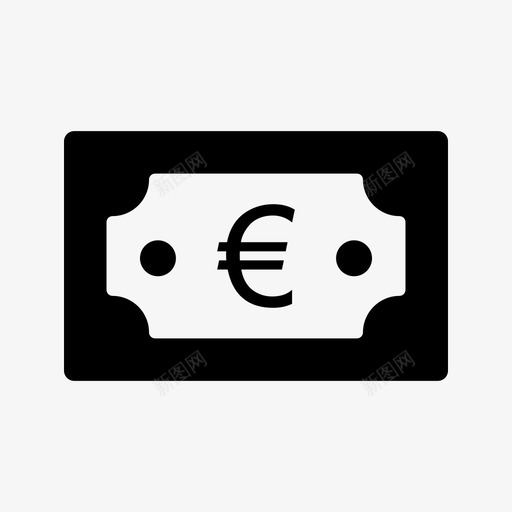 欧元纸币货币图标svg_新图网 https://ixintu.com 业务2 欧元 纸币 货币