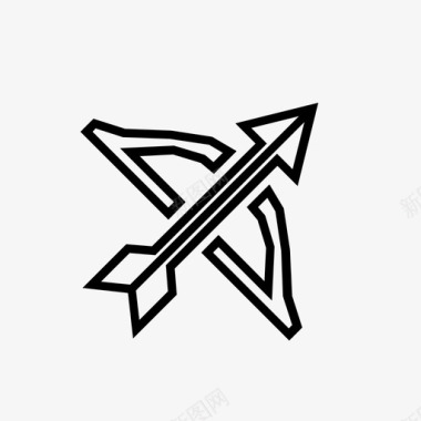 几何弓箭弓箭对称图标图标