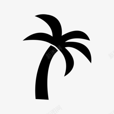 棕榈树岛屿植物图标图标