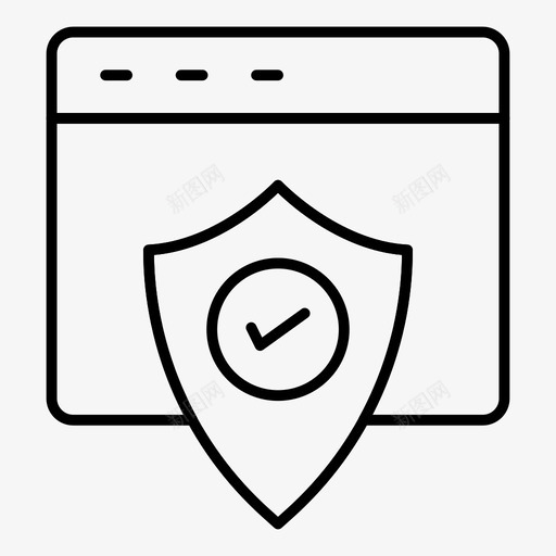 受保护浏览器专用图标svg_新图网 https://ixintu.com 专用 受保护 安全 安全细线图标 屏蔽 浏览器 网络