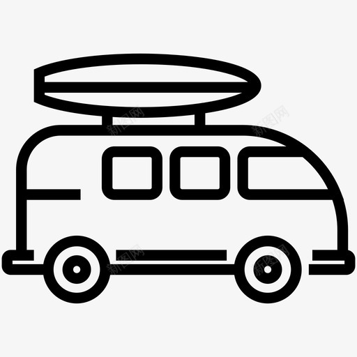 冲浪露营车冲浪板图标svg_新图网 https://ixintu.com 冲浪 冲浪板 夏天 旅行 露营车