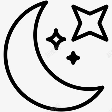 月亮占星术天文学图标图标
