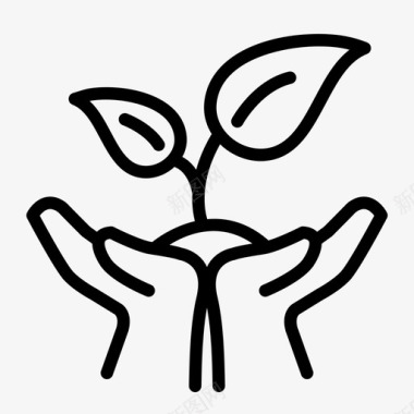 植物手护理生态图标图标