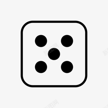 掷骰子五赌场图标图标