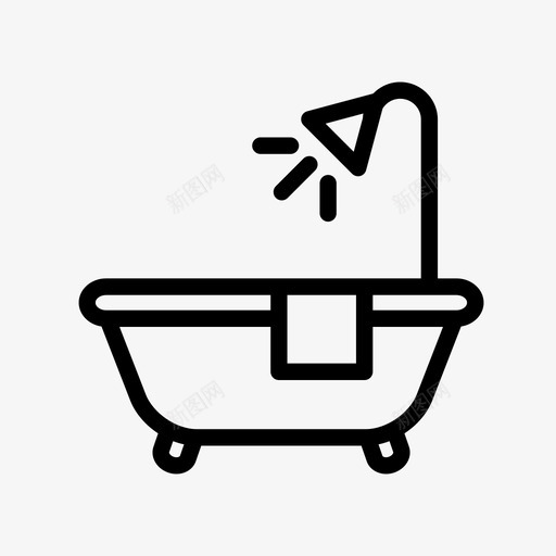 浴缸淋浴洗澡时间浴室图标svg_新图网 https://ixintu.com 住宿设施 洗澡时间 浴室 浴缸淋浴