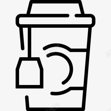 茶杯饮料热的图标图标