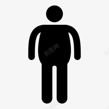 胖子肥胖超重图标图标
