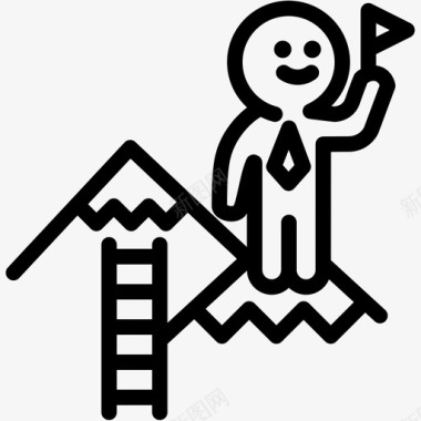 成功事业山顶图标图标