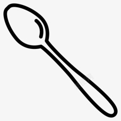 厨房餐具匙放进咖啡匙餐具小勺子图标高清图片