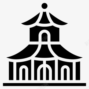 宝塔建筑日语图标图标