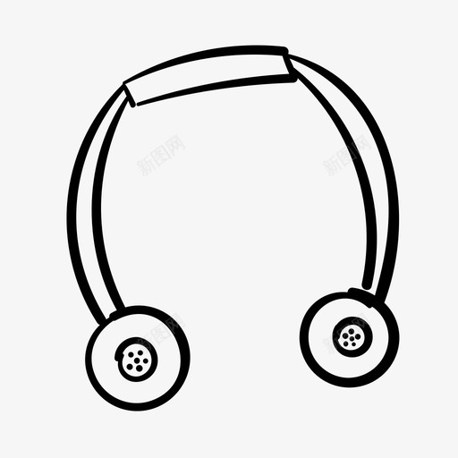 耳机手绘听图标svg_新图网 https://ixintu.com 听 手绘 耳机 音乐