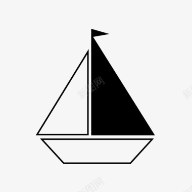 帆船水露营图标图标