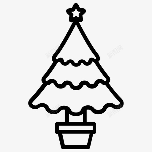 圣诞树装饰圣诞节图标svg_新图网 https://ixintu.com 圣诞树 圣诞节 装饰