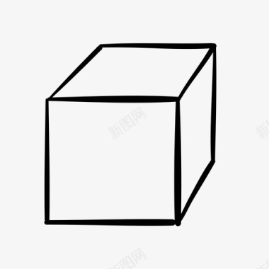 方块立方体手绘图标图标