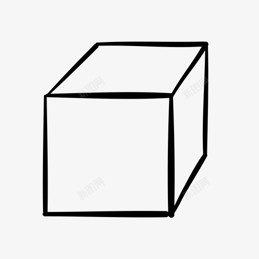 方块立方体手绘图标svg_新图网 https://ixintu.com 形状 手绘 方块 方形 立方体