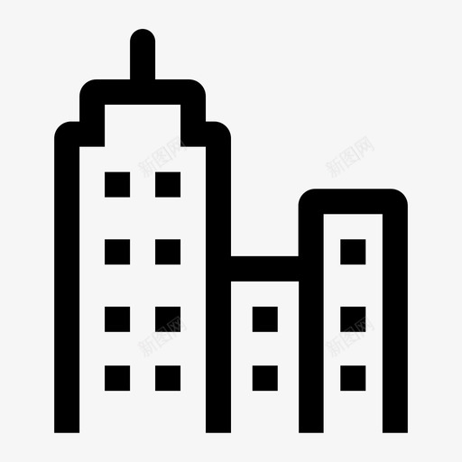 城市-线svg_新图网 https://ixintu.com 城市-线 城市，楼房，高楼，大楼