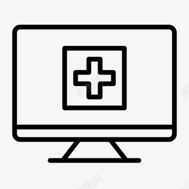医疗桌面电脑健康图标图标