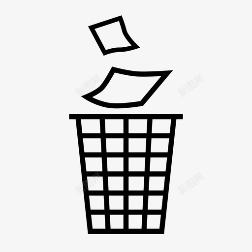 废纸篓垃圾箱垃圾图标svg_新图网 https://ixintu.com 垃圾 垃圾桶 垃圾箱 废纸篓