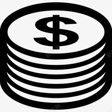 美元硬币堆货币图标图标