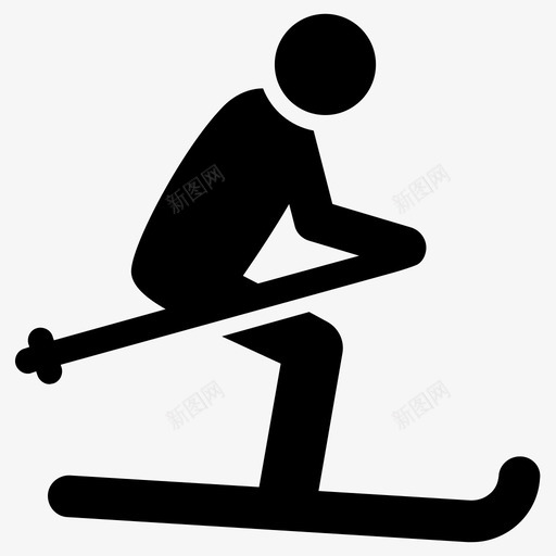 滑雪者图标svg_新图网 https://ixintu.com 滑雪者