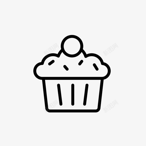 纸杯蛋糕面包樱桃图标svg_新图网 https://ixintu.com 圣诞套餐 樱桃 纸杯蛋糕 面包