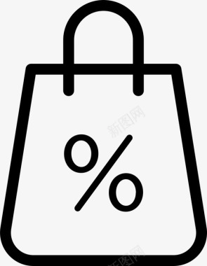 购物袋百分比购物篮购物车图标图标