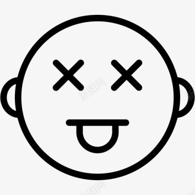 表情符号死亡脸图标图标