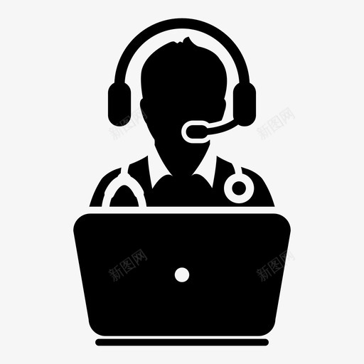 医生咨询医疗图标svg_新图网 https://ixintu.com 医生 医疗 听诊器向量图标 咨询 在线 谈话