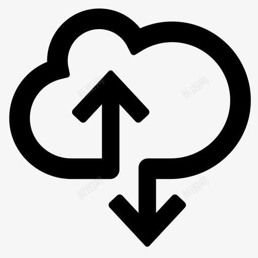 云存储云服务器数据流图标svg_新图网 https://ixintu.com 万能的东西 上传下载 云存储 云服务器 数据流