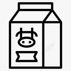 盒子后面的奶牛有机牛奶盒子奶牛图标高清图片