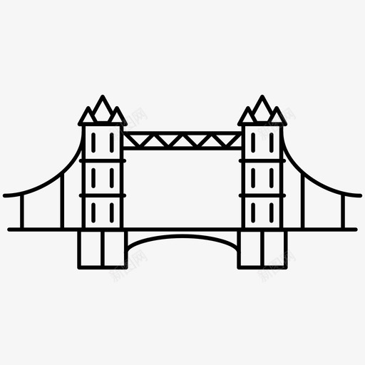 伦敦桥城市纪念碑图标svg_新图网 https://ixintu.com 伦敦桥 城市 河流 纪念碑