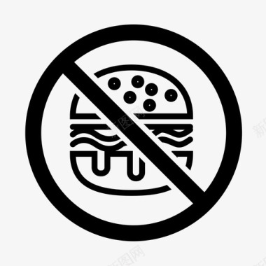 禁止吃汉堡不准吃汉堡图标图标