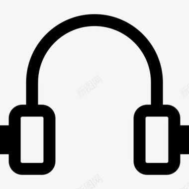复古耳机随机套线性图标图标