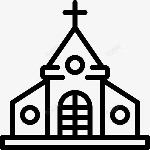 教堂建筑礼拜堂图标svg_新图网 https://ixintu.com 宗教 建筑 建筑轮廓 教堂 礼拜堂