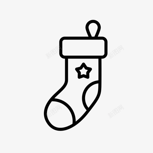 丝袜星星袜子填充器图标svg_新图网 https://ixintu.com 丝袜 圣诞套装4 星星 袜子填充器