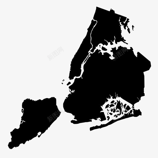纽约市边界曼哈顿图标svg_新图网 https://ixintu.com 地图 城市 曼哈顿 纽约 纽约市 边界