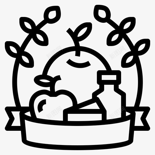 有机产品篮子水果图标svg_新图网 https://ixintu.com 有机产品 有机农业 水果 牛奶 篮子