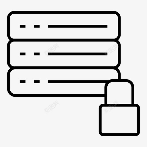 锁储物柜受保护图标svg_新图网 https://ixintu.com 保护 储物柜 受保护 存储 安全细线图标 服务器 锁