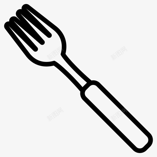 叉子餐具餐厅图标svg_新图网 https://ixintu.com 厨房工具线性图标集 叉子 餐具 餐厅