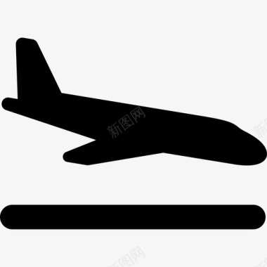 飞机降落运输在机场图标图标