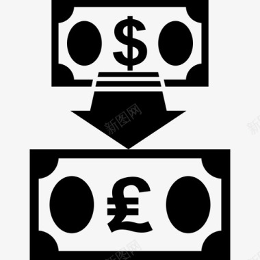 美元兑英镑换算货币图标图标