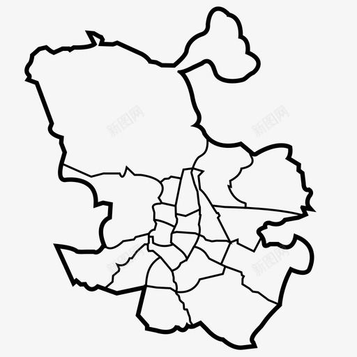 马德里市区图标svg_新图网 https://ixintu.com 区 地图 城市 市 西班牙 马德里
