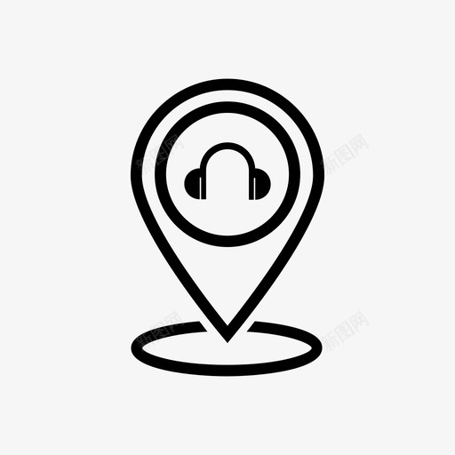 插脚耳机地图插针图标svg_新图网 https://ixintu.com 地图插针 插脚 插针线路 耳机 音乐