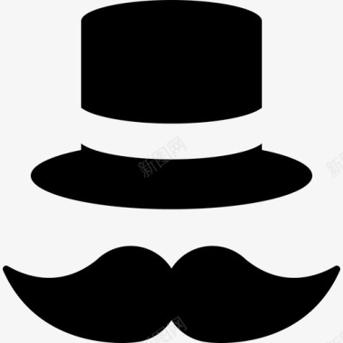胡子和高帽时尚嘉年华图标图标