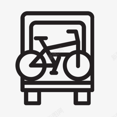 有自行车的货车自行车假日图标图标