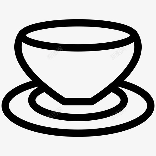 一杯咖啡茶轮廓杯和玻璃杯图标svg_新图网 https://ixintu.com 一杯咖啡 茶 轮廓杯和玻璃杯