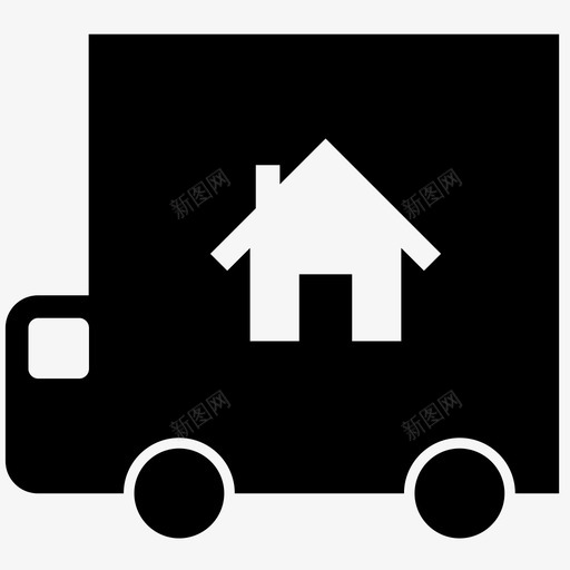 房屋物流送货卡车图标svg_新图网 https://ixintu.com 卡车 房屋物流 装运 送货