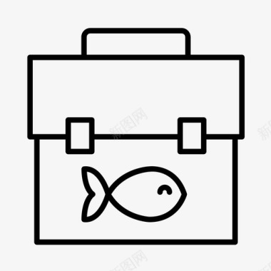 渔具箱渔夫海洋生物学家图标图标
